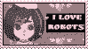 I love robots stamp